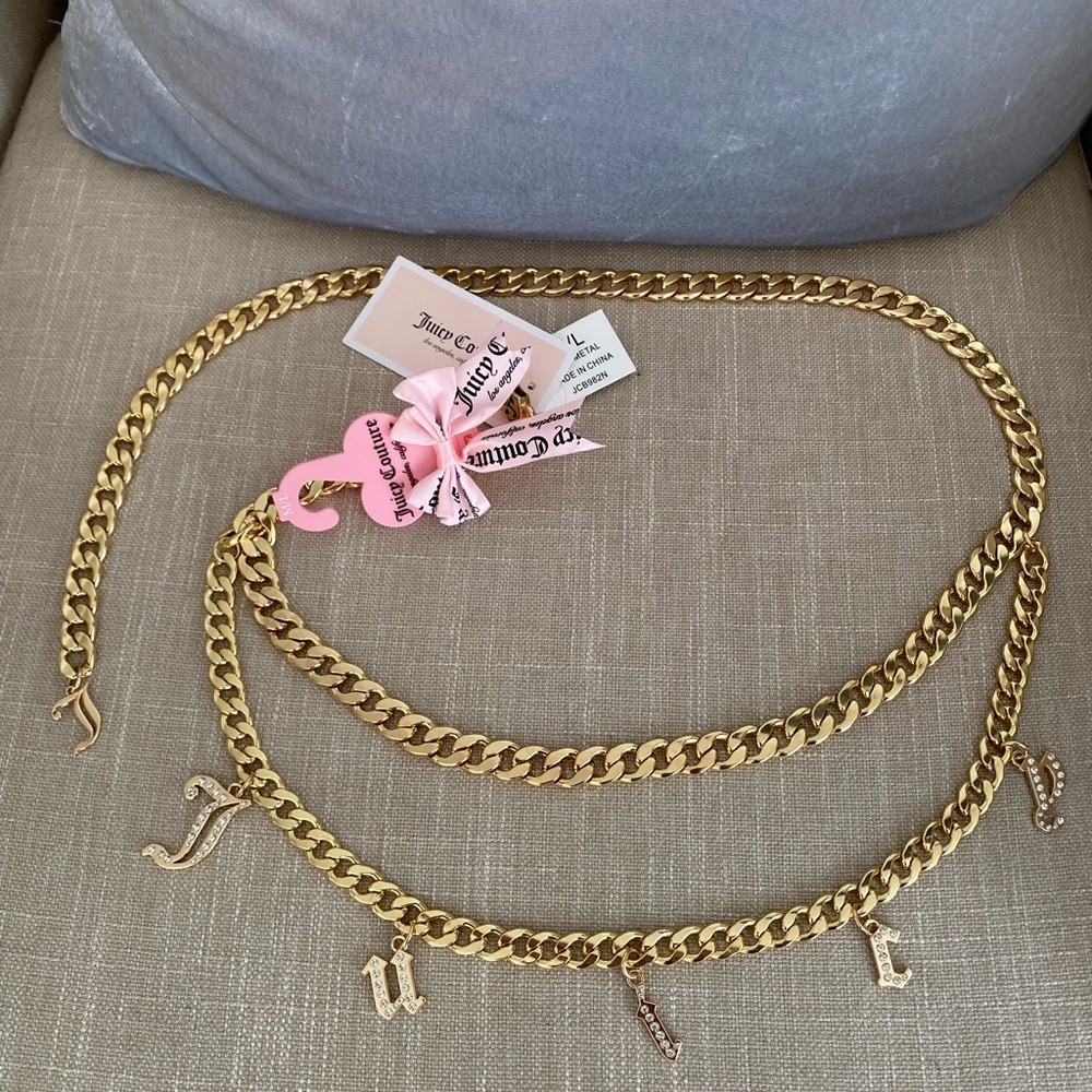 JUICY COUTURE WOMEN’S GOLD METAL BELT SIZE: M/L - Picture 10 of 10